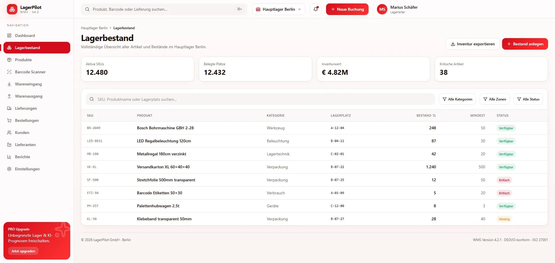 LagerPilot Lager- und Bestandsmanagementsystem