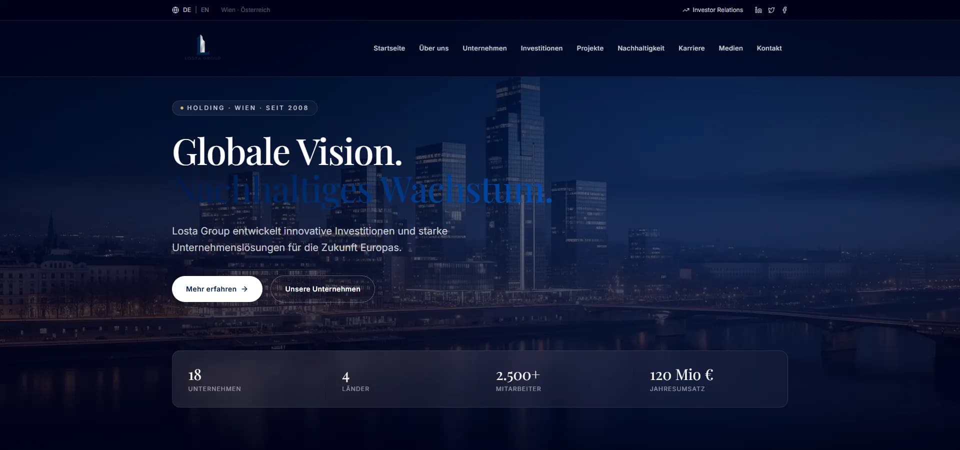 Losta Group Corporate Holding Website