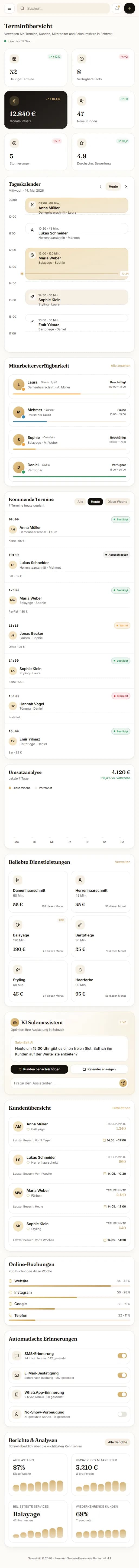 SalonZeit Kuaför Randevu Sistemi ekran görünümü