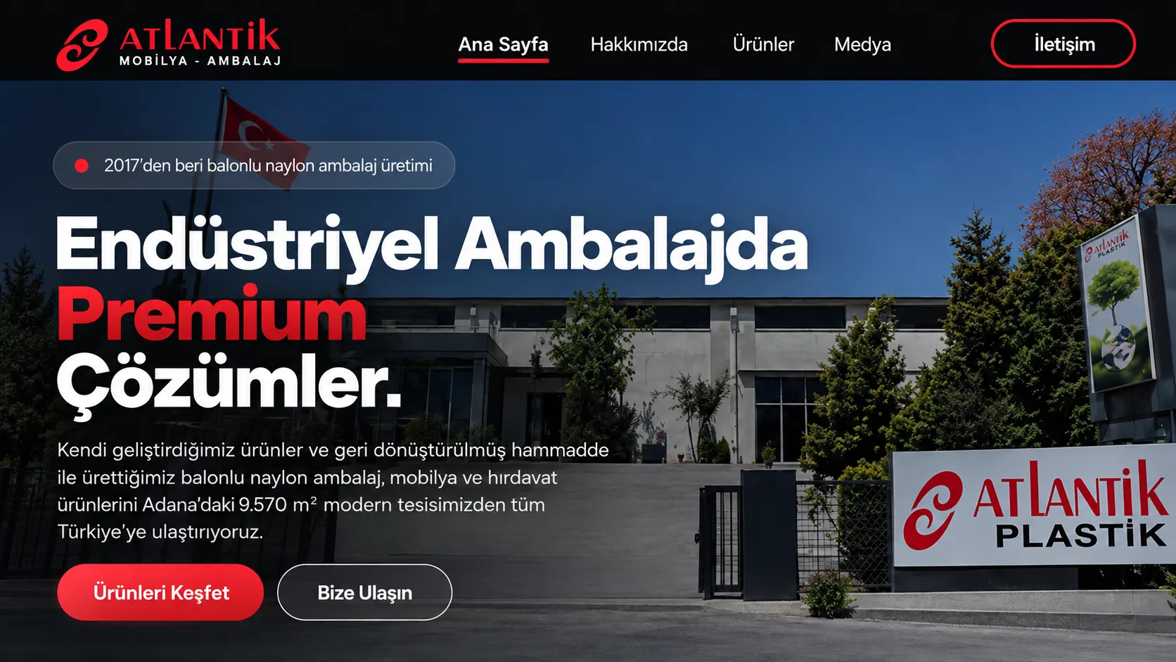 Atlantik Plastik – Kurumsal Web Sitesi ve Ürün Kataloğu ekran görüntüsü 1