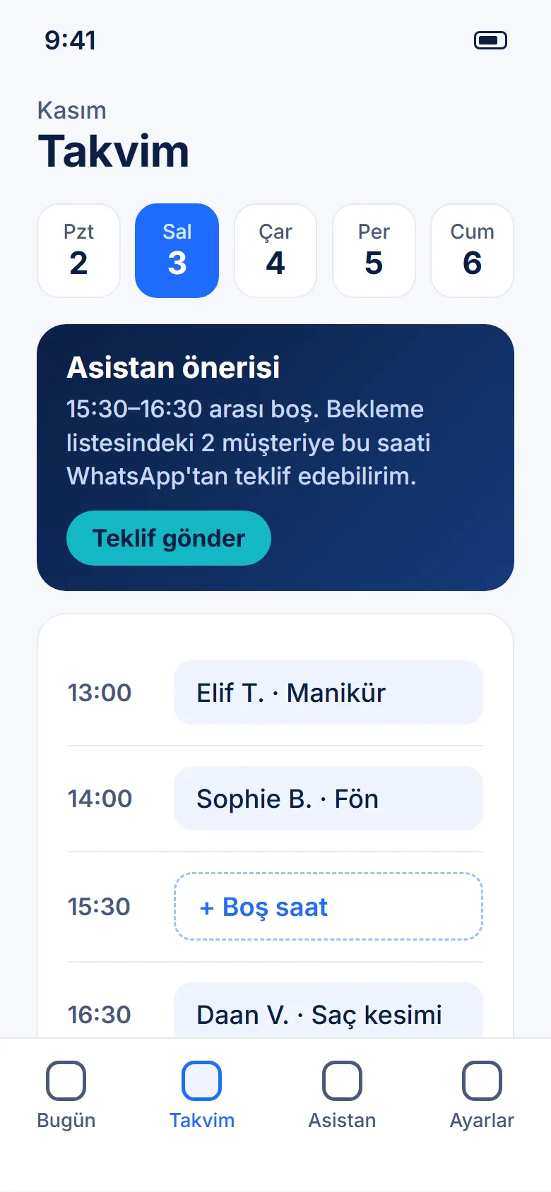 Kordi Assistent – KI-gestützte Termin-App (Kordevo-Konzept) Screenshot 3