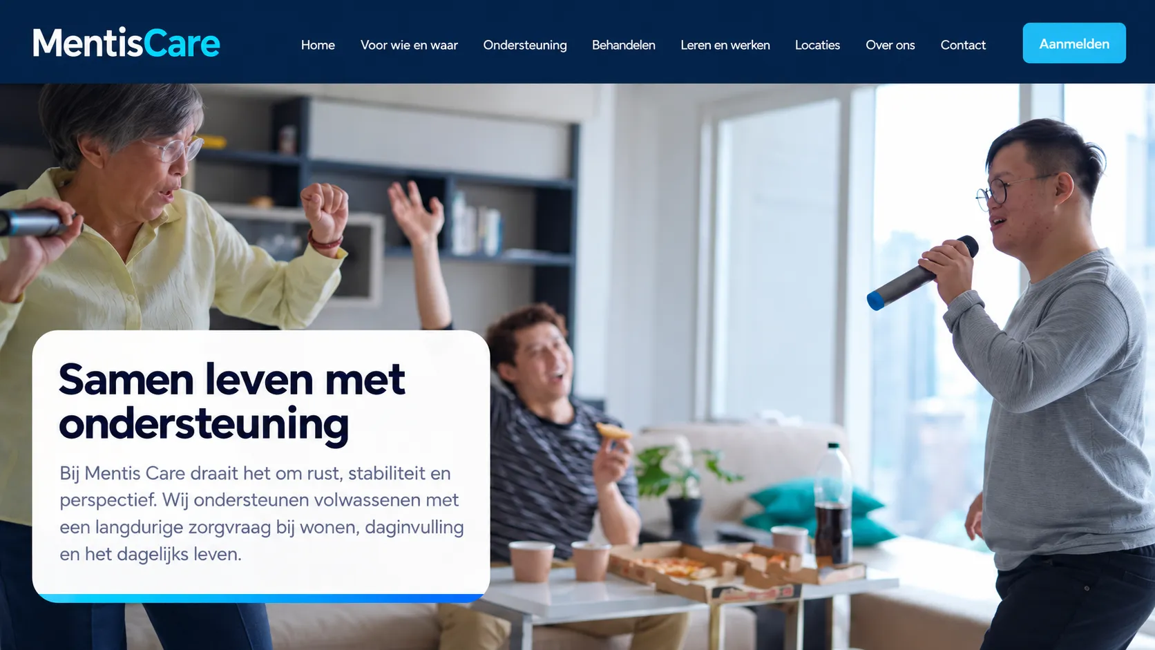 Mentis Care – Sağlık ve Bakım Kuruluşu Web Sitesi ekran görüntüsü 1