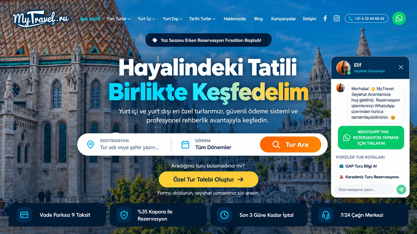 MyTravel – Turizm ve Seyahat Acentesi Web Sitesi Kopyala ekran görüntüsü 1