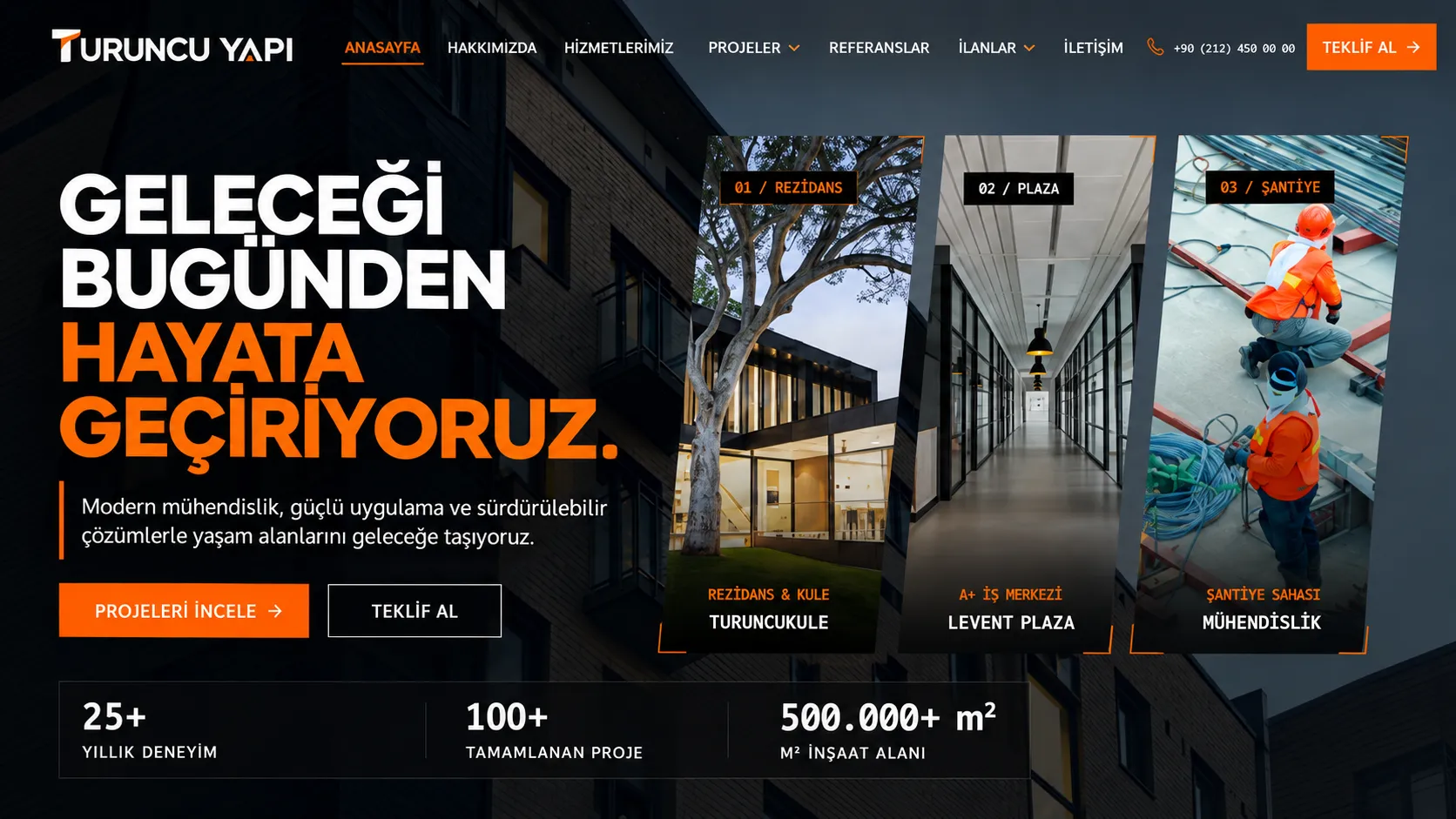 Turuncu Yapı – Kurumsal Marka Kimliği ve Web Tasarımı ekran görüntüsü 1