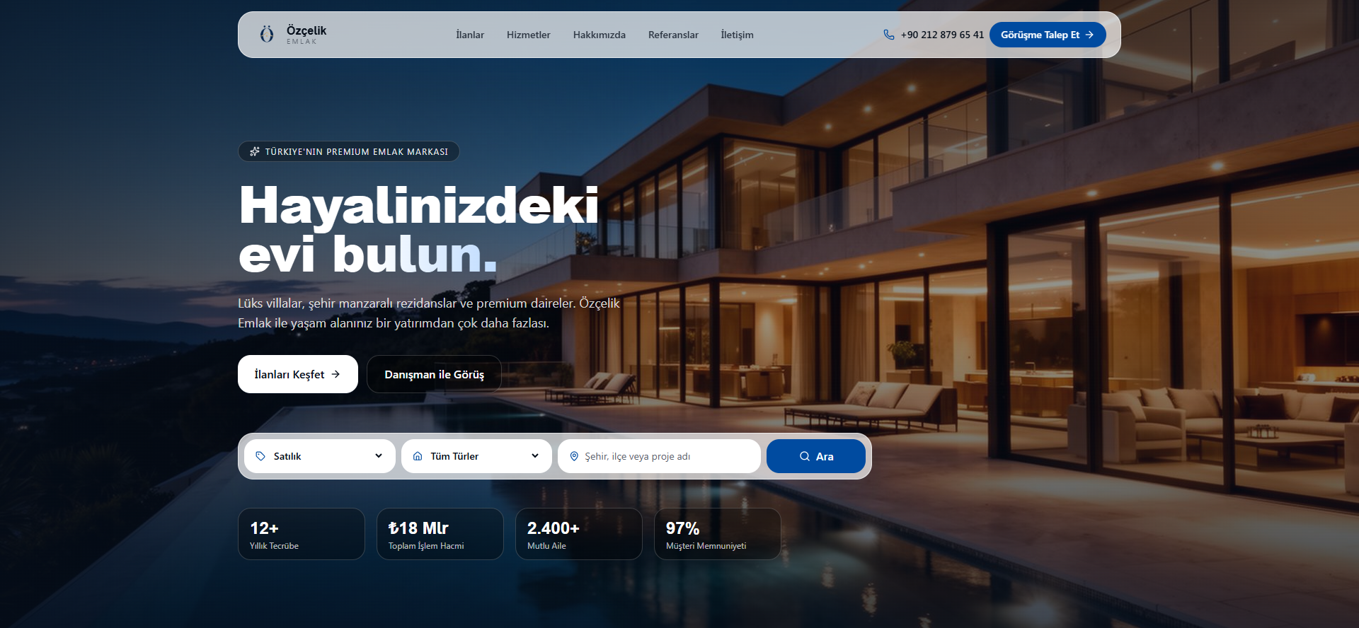 Özçelik Immobilienverwaltungsplattform Screenshot