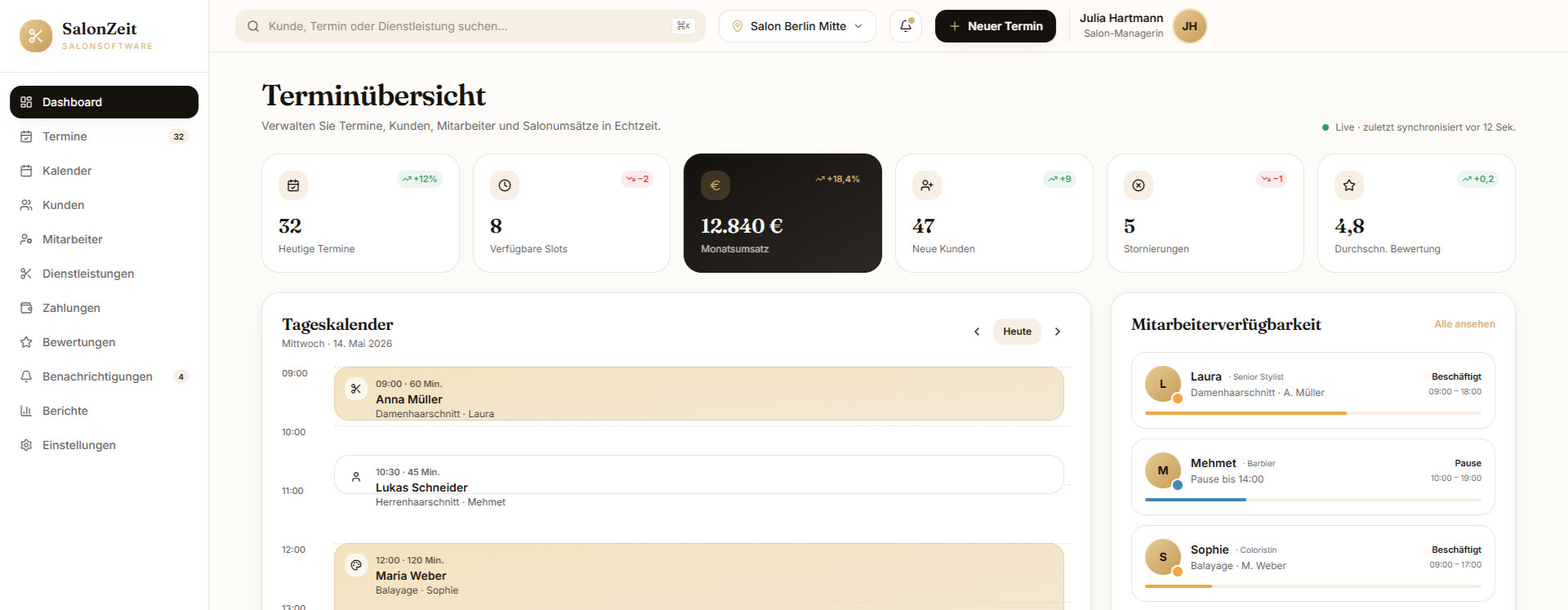 SalonZeit Salon Booking System screenshot