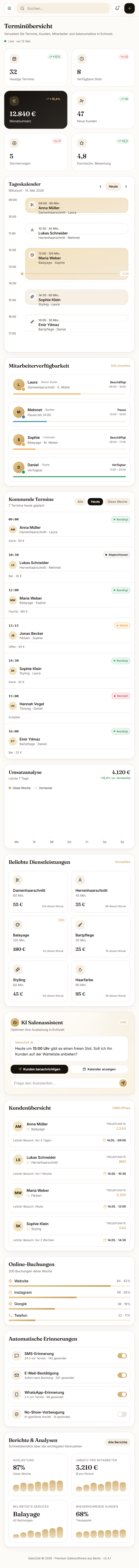 SalonZeit Salon Booking System screenshot
